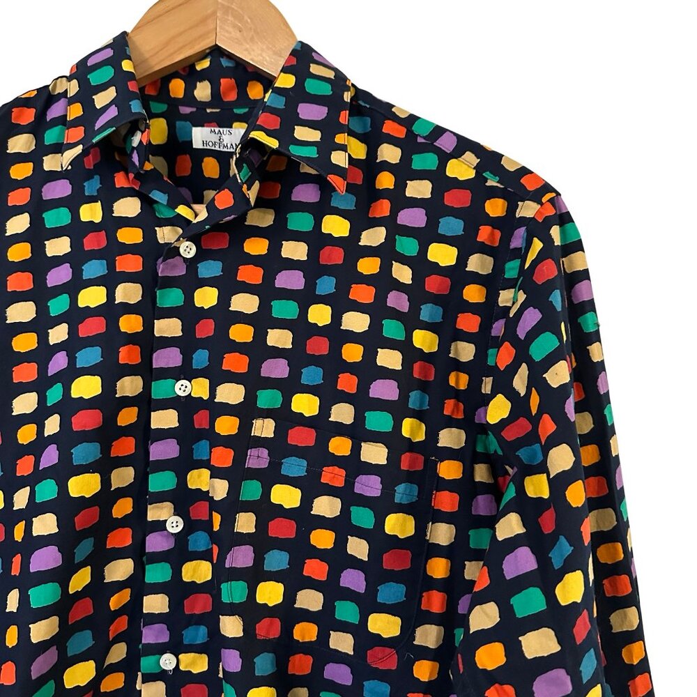 Maus & Hoffman Button Down Shirt Luxury Bright Colorful Print M